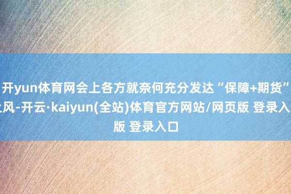 开yun体育网会上各方就奈何充分发达“保障+期货”上风-开云·kaiyun(全站)体育官方网站/网页版 登录入口